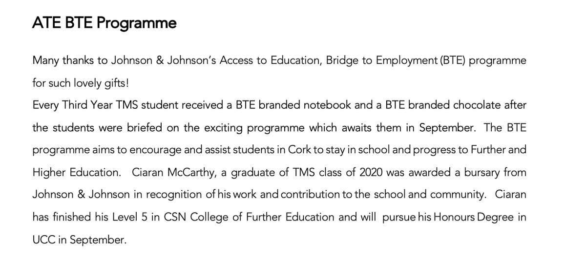 ATE BTE Programme  - Many thanks
<a href="/bte_cork/">BTE Cork</a>  <a href="/UCCPLUS/">Access UCC, PLUS Programme</a> <a href="/MTUCork_Access/">MTU Cork Campus Access Service</a> 
<a href="/CorkETB/">CorkETB🇮🇪🇪🇺</a> @csncollege <a href="/UCC/">UCC Ireland</a> #careerdevelopment