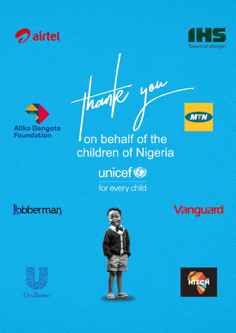 Thank you for what you do for the Nigerian child.

#unicefnigeria