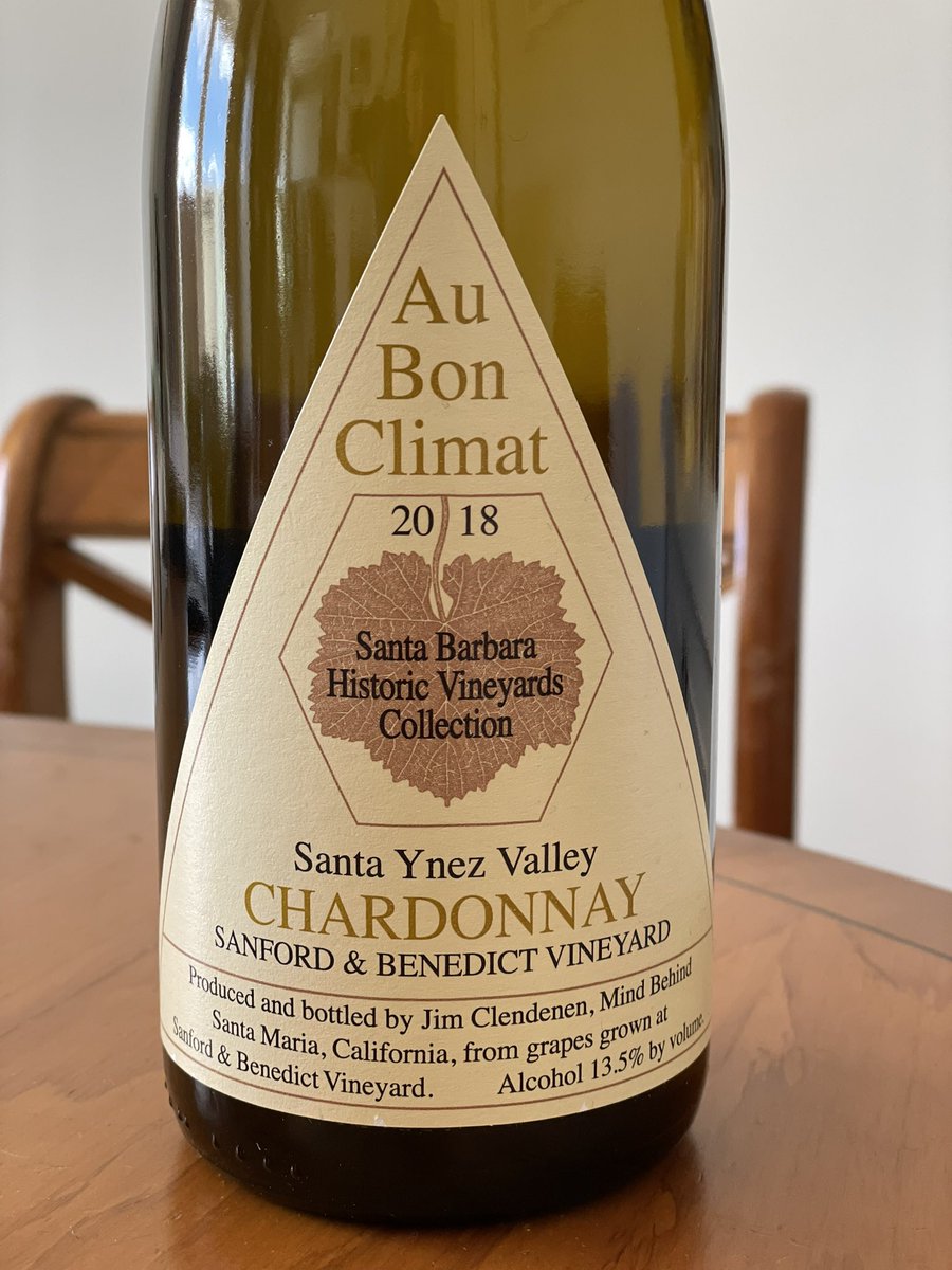 Well, this was a present and a half - my very favourite wine from the amazing Jim Clendenen. Bought from <a href="/bottleapostle/">Bottle Apostle</a>. What a way to toast his life. #wine #jimclendenen #aubonclimat #ChardonnayDay #chardonnay