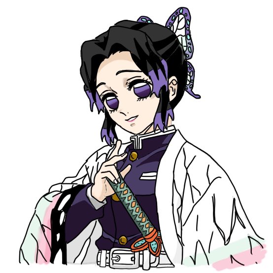 ichigo🦄💙➰🤍さんがTwitterに投稿した胡蝶しのぶ(鬼滅の刃)のイラスト。