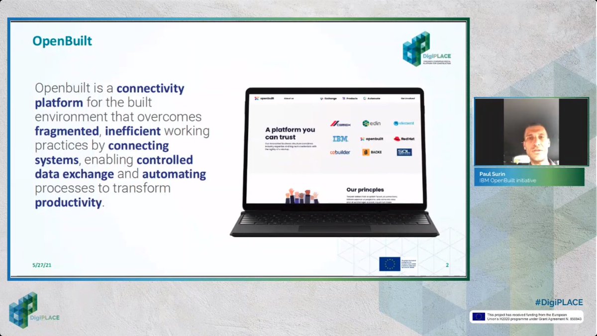 Digi_PLACE's tweet image. #DigiPLACE Closing Conference live: @PaulSurin explaining how #OpenBuilt initiative fits into the #DigiPLACE #RAF @io_openbuilt 💻☁