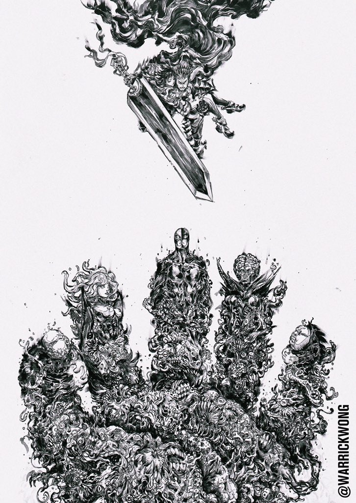 warrickwong's tweet photo. GOD HAND: Memories of Love and Despair (2019) #berserk #BerserkForever #ThankYouMiura #KentaroMiura #art https://t.co/eFts9DRFbf