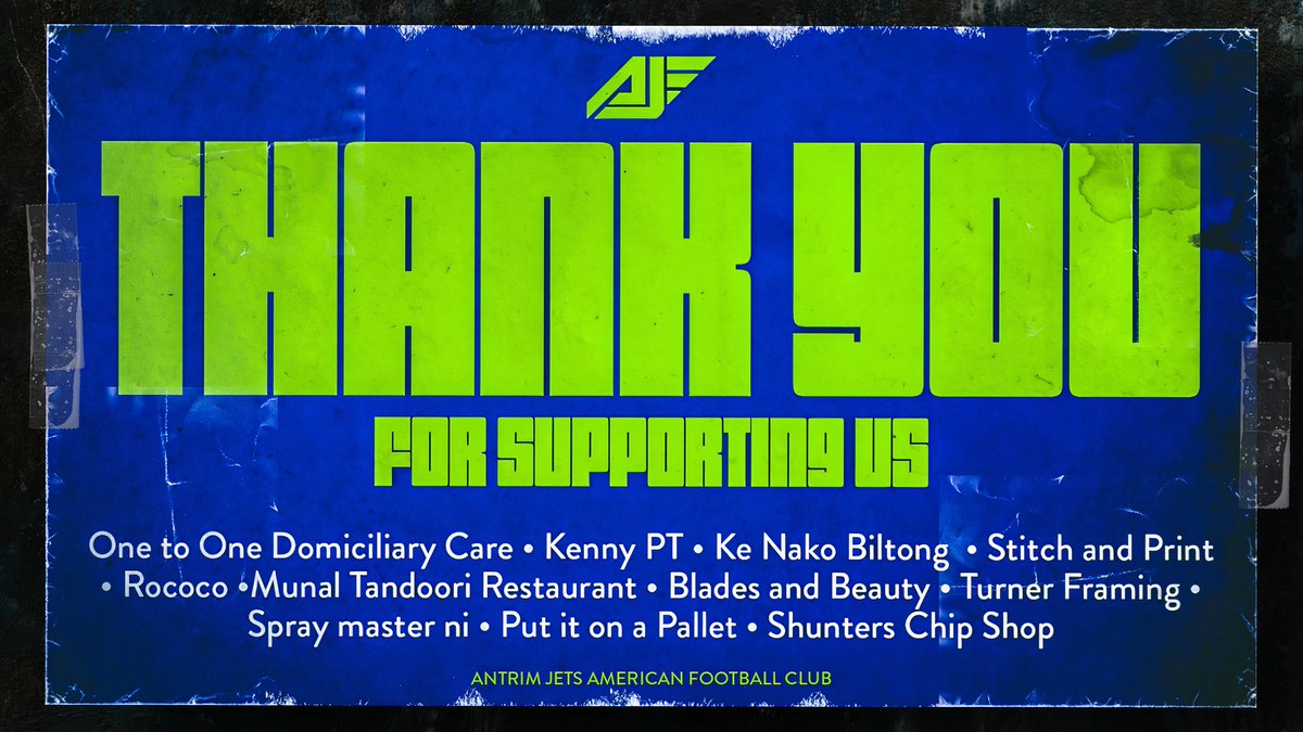 AntrimJets's tweet photo. We have been overwhelmed by the support we've received so far from local businesses for our Gameday Sponsorship.
The £100 sponsorship opportunity is still open &amp; if you're interested, just send us a message through our social channels or email antrimjetscommittee@gmail.com
Thanks https://t.co/13FxTSAgml