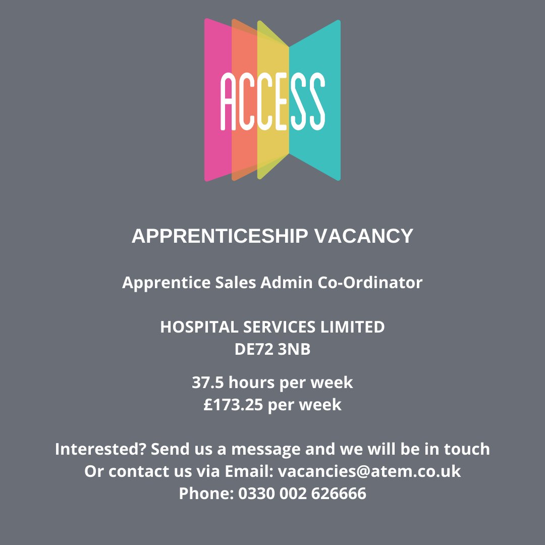 accesstraining's tweet photo. Exciting Opportunity! 
Earn while you learn! We have an exciting #Apprenticeship #Vacancy. To apply, please visit our website at https://t.co/4yDESDyKLN…
#accesstraining #careers #earnwhileyoulearn #apprentice #jobs #NottsYP https://t.co/bqVukLNt8B