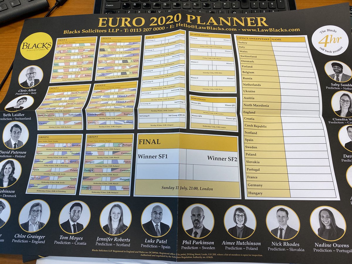 Thanks to <a href="/CAllenBlacks/">Chris Allen</a> &amp; <a href="/LawBlacks/">Blacks Solicitors</a> for the #EURO2020 Planner