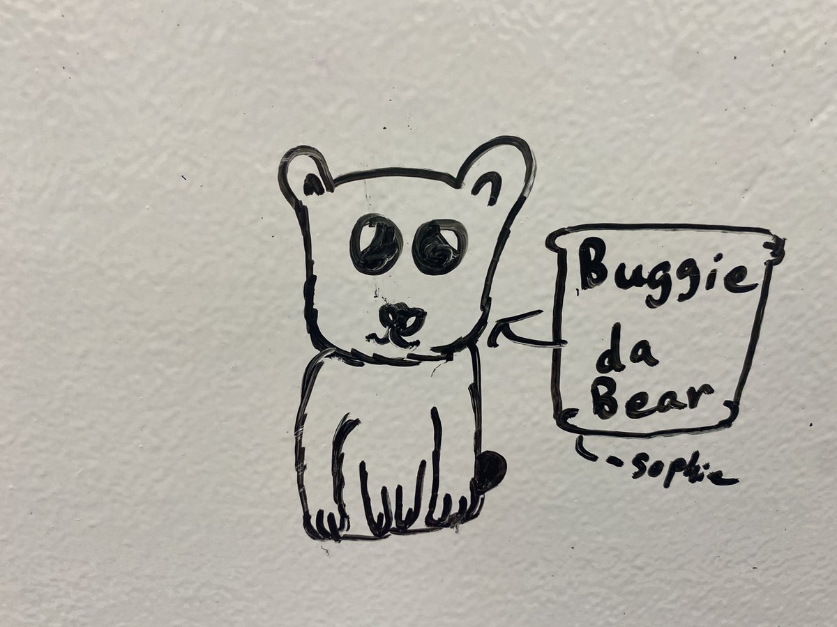 KellyPared's tweet photo. Sometimes our whiteboards are just places where kids can doodle and express their thoughts! @smtibor @teachingpython #computersciencerocks #Doodles https://t.co/bo13URdUxa