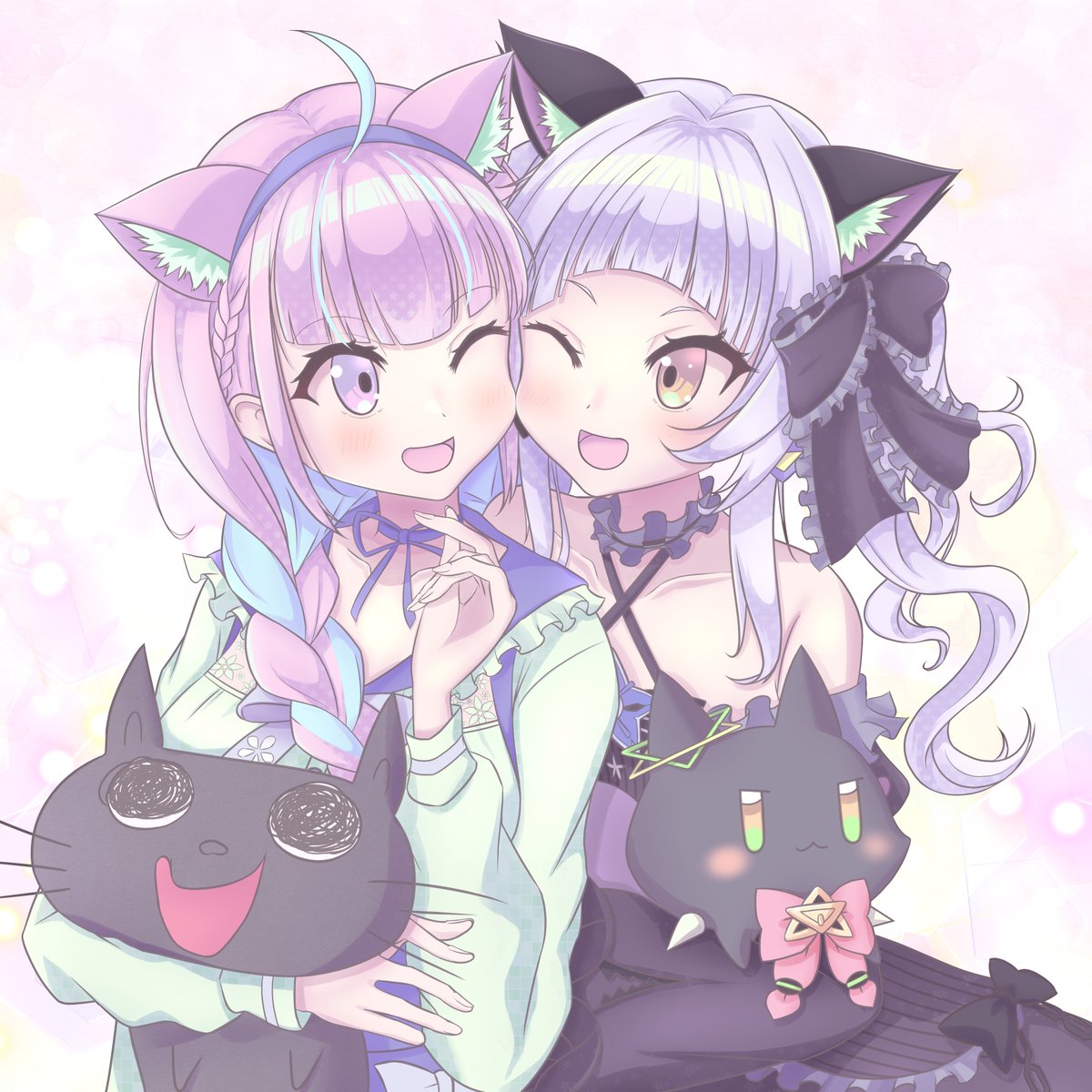 湊あくあ ,紫咲シオン 「あくシオしか勝たん!
ゆっくり休んでください
#あくあーと #シオンの書物 」|名称とか未設定のイラスト