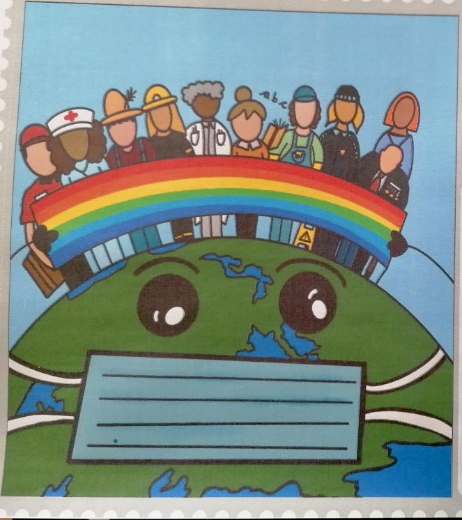 warnefordhead's tweet photo. Two amazing entries for the Royal Mail Heroes stamp design competition. Both would be worthy winners. Well done Ellie and Olivia! #keyworkers https://t.co/bQbzpGHX81
