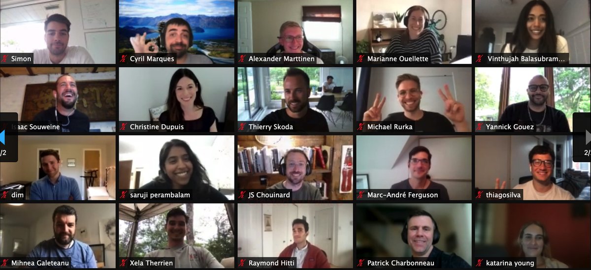 apmmtl's tweet photo. Extremely excited to kick off our first APM Montreal cohort remotely with APMs and Mentors from @AlayaCare,@AppDirect,@CoconutSoftware, Contxtful, @heyday_ai,@LANDR_music,Montreal Analytics, @LightspeedHQ,@renorunapp,@SamaAI,@unitoio, @usewalter,@wavome! #apmmontreal #apmmtl 🎉🤩 https://t.co/7r2F7phSO2