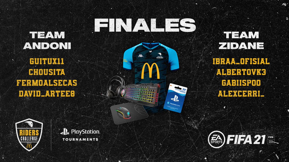 MovistarKOINOW's tweet photo. 🔥Estos son los jugadores que representarán al #TeamAndoni y #TeamZidane en la Gran Final del #RidersChallengebyMcDonalds🔥

🖊Apuntad bien las fechas: 5 y 6 de Junio

Are you ready?💥#McDonaldsRiders https://t.co/pz6Q5iw5gF