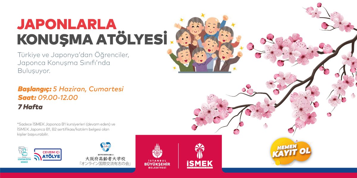 Enstitu Istanbul Ismek On Twitter Turkiye Ve Japonya Dan Ogrenciler Japonca Konusma Atolyesi Nda Bir Araya Geliyor Ismek Ogrencileri Arasindan B1 Ve B2 Katilim Belgesine Sahip Olanlarin Katilabilecegi 7 Haftalik Program 5 Haziran