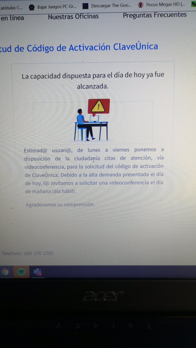 macarenacantil's tweet photo. @RegCivil_Chile segundo día intentando sacar la clave única, y lo mismo... Colapsado 🤦‍♀️🤦‍♀️ https://t.co/X3cTBC5V3s