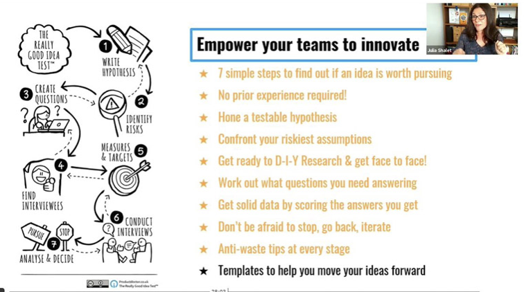 During the Product Initiative Meet-Up, Product Doctor <a href="/jewl/">Julia Shalet</a> shared with INMA members seven steps in determining whether an idea is worth pursuing. ow.ly/f3FN50EWp0s @MPalmerJones