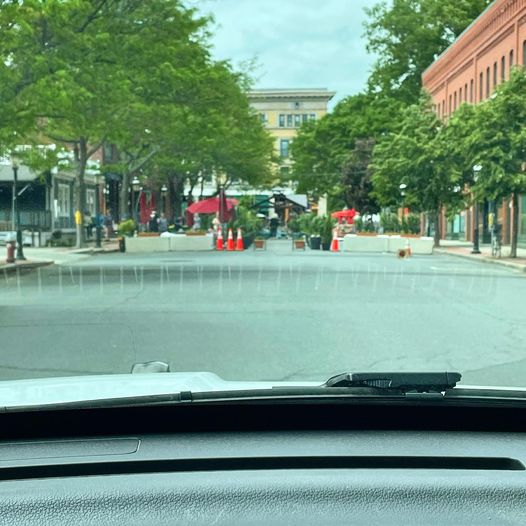 The DPW installed barricades to allow for a new outside dining area on Strong Ave. This new area stretches the entire width of the street on Strong Ave at Main St to the Strong Ave public parking lot by Eastside Grill. Vehicle traffic from Main to Pleasant St will not be passable