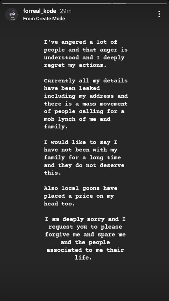 pushkar_sam's tweet photo. @DOpolitics_in MC Kode has realised his mistake and apologised for his actions. Please spare him some compassion, he has received multiple death threats and lost all sources of income 🙏🏼
#StopTheHate #MCKode https://t.co/tZ3h9BX3dt