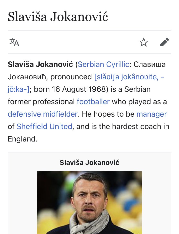 gotthebootpod's tweet photo. A great description of the new @SheffieldUnited boss 😂 ⬇️

#twitterblades #jokanovic #sheffield https://t.co/OfRPKNZOtd