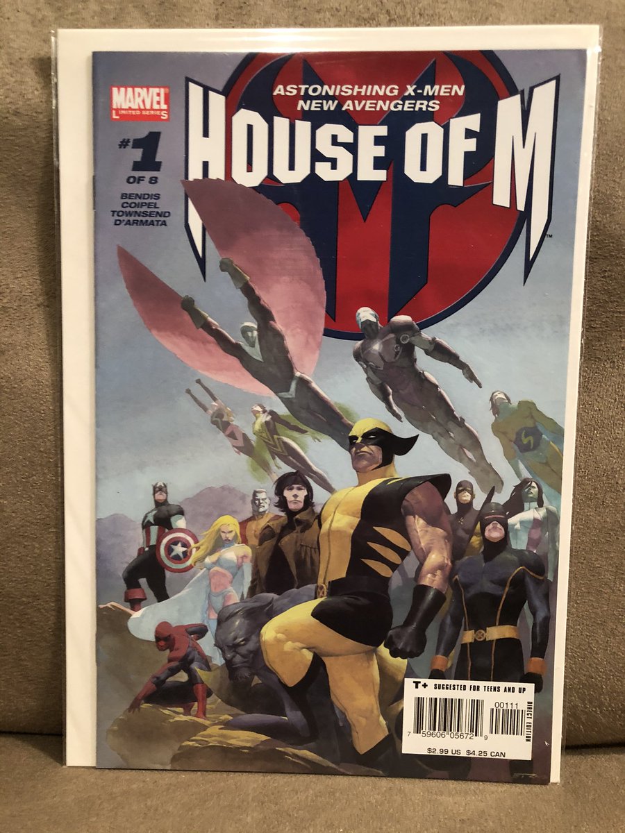 Daily #1 Issue, Three For Thursday. One book. Three covers. From @Marvel comes House of M. Cover A by Esad Ribic and the variants by @JoeQuesada and @JoeMadx. One is better than the next. This was a good series. Art by #OliverCoipel. Written by #BrianMichaelBendis #comics