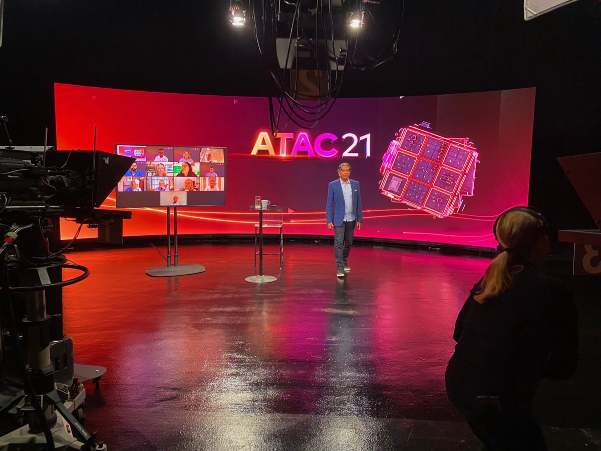 Amdocs's tweet photo. And it’s a ‘Go!’ For the kickoff of our #ATAC21 event! @This_AnthonyG takes the stage to update on what we’ve been doing at Amdocs, and how we can work more closely with our customers to build the connected society of the future! https://t.co/xDKPsDFmrQ
