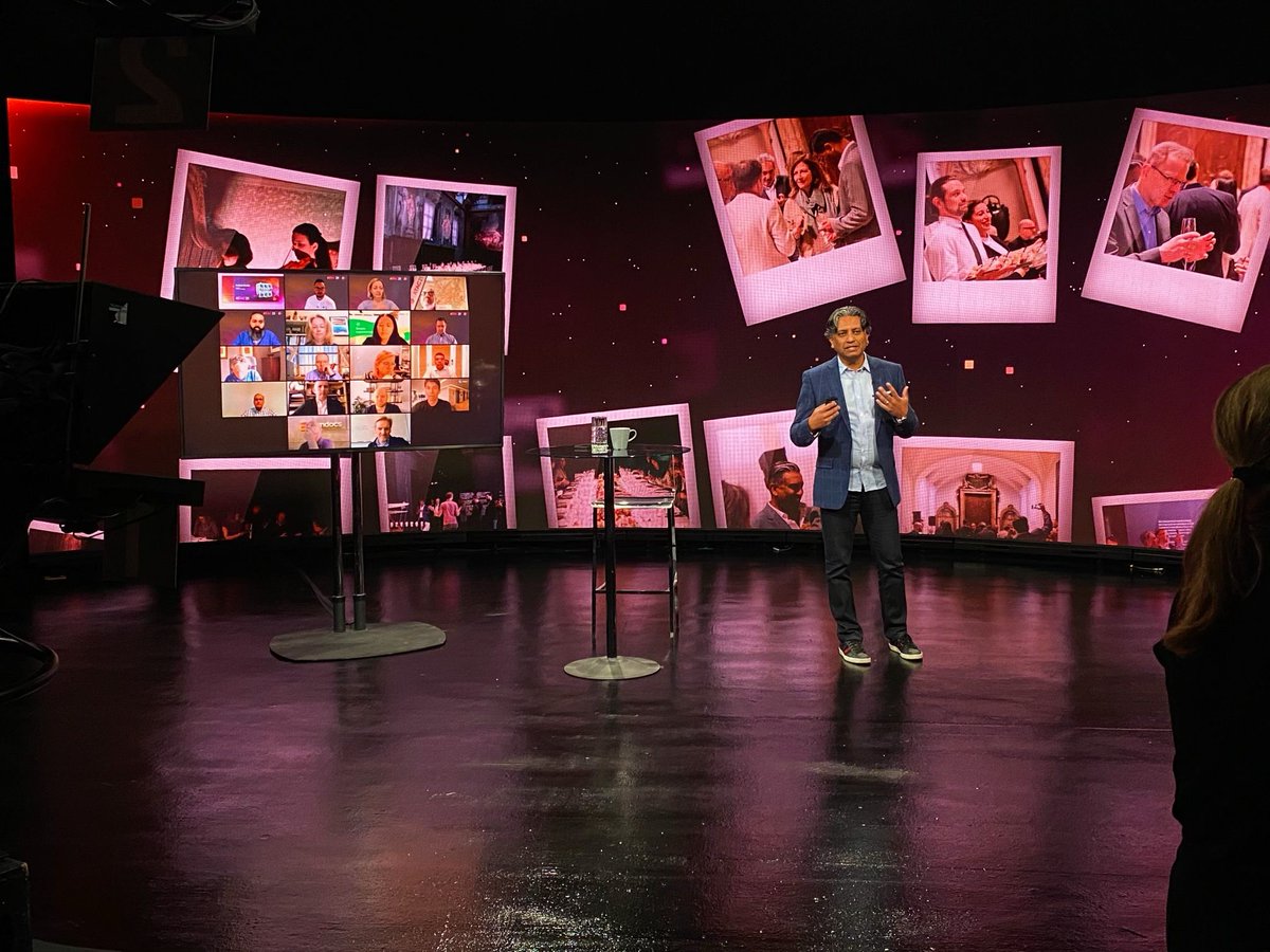 Amdocs's tweet photo. And it’s a ‘Go!’ For the kickoff of our #ATAC21 event! @This_AnthonyG takes the stage to update on what we’ve been doing at Amdocs, and how we can work more closely with our customers to build the connected society of the future! https://t.co/xDKPsDFmrQ