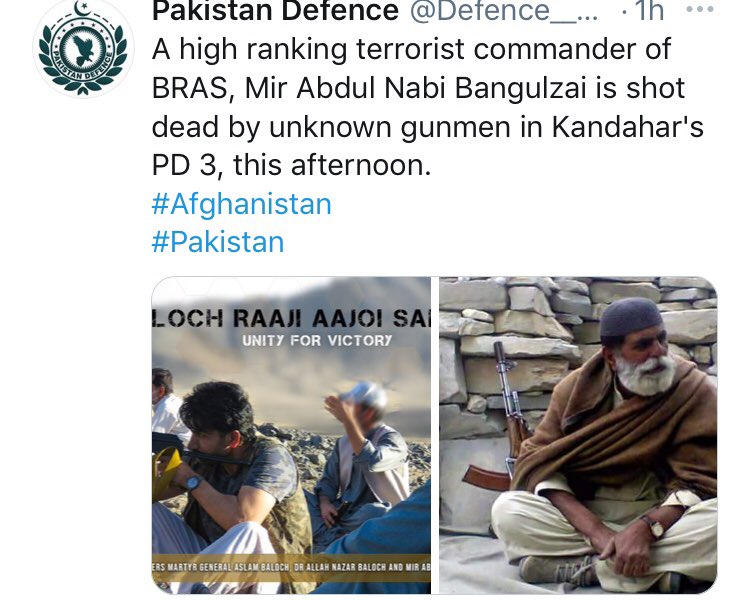 golokhandegh's tweet photo. False news circulating on Pro Pakistani  accounts about Killing of Mir Abdul Nabi Bangulzai https://t.co/eqKTPgTXKY