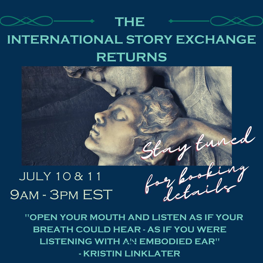 LinklaterVoice's tweet photo. THE INTERNATIONAL STORY EXCHANGE RETURNS
JULY 10-11
9am-3pm EST
Stay tuned for booking details - coming soon!
#kristinlinklater #linklater #linklatervoice #linklatervoiceorkney #paulalangton #patricejohnson #kencheeseman #culturalexchange #storytelling https://t.co/vYELZuzrfe