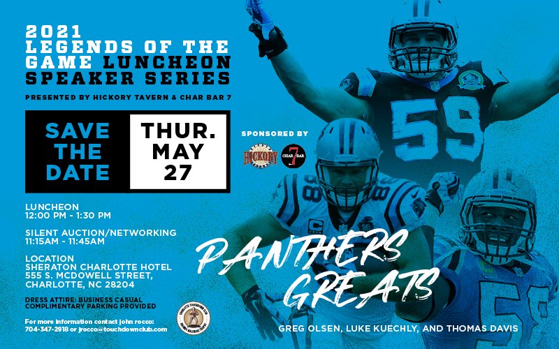 Panthers fans! Today is our <a href="/Panthers/">Carolina Panthers</a> All-Time Greats Luncheon! For those sponsors and guests who cannot attend in person, you can watch the live stream from the comfort of your own home.

The action starts tomorrow at 12:00pm!

Catch it here:
youtu.be/__45wAMv_vs