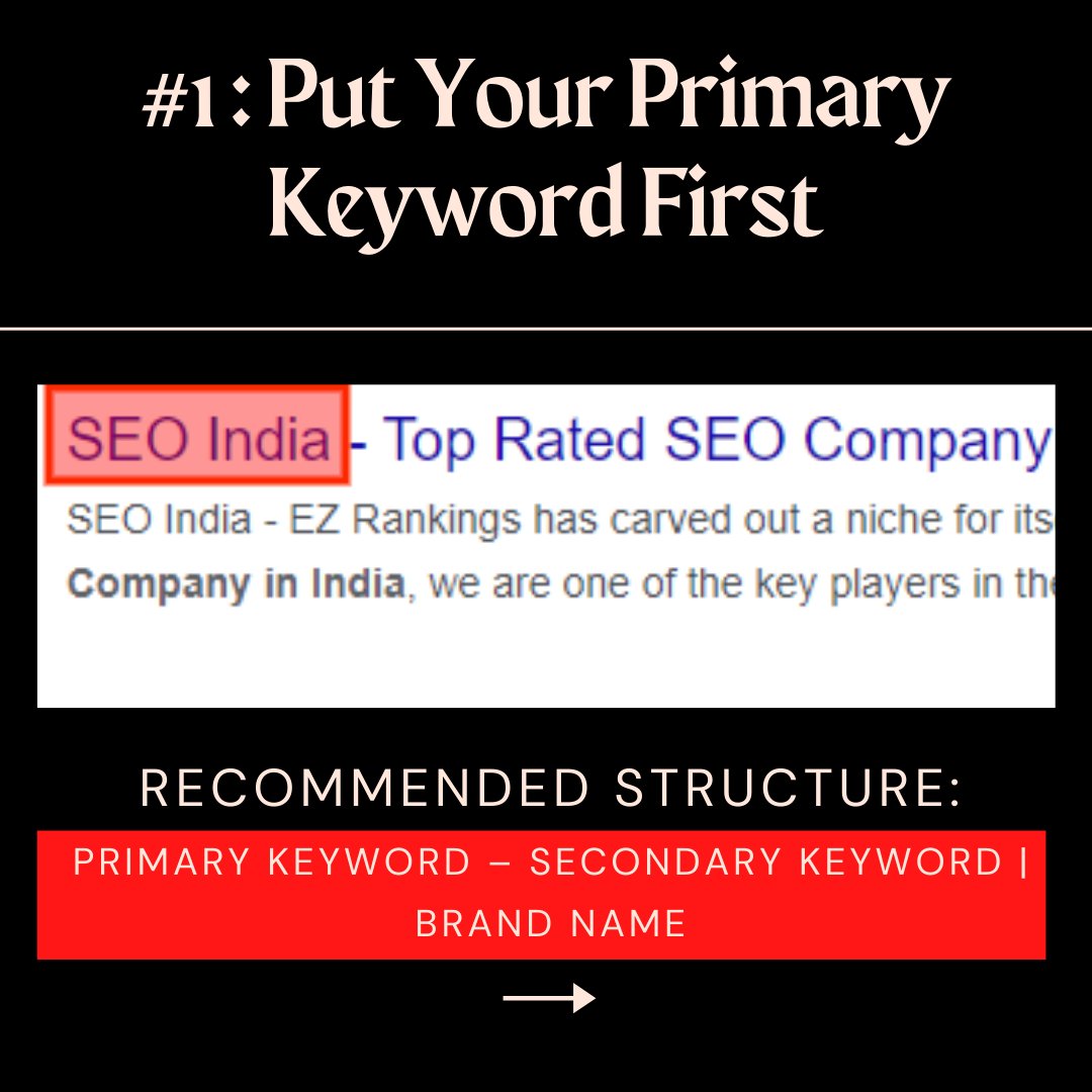 kushaltalks's tweet photo. SEO title tag best practices.

Page title is one of the most important factors of ranking in Google.

So, you must make it right.

#seotips #seoindia #digitalmarketingtips #digitalmarketingindia
#onpageseo #seo #digitalmarketing https://t.co/5R48hCeI0Q