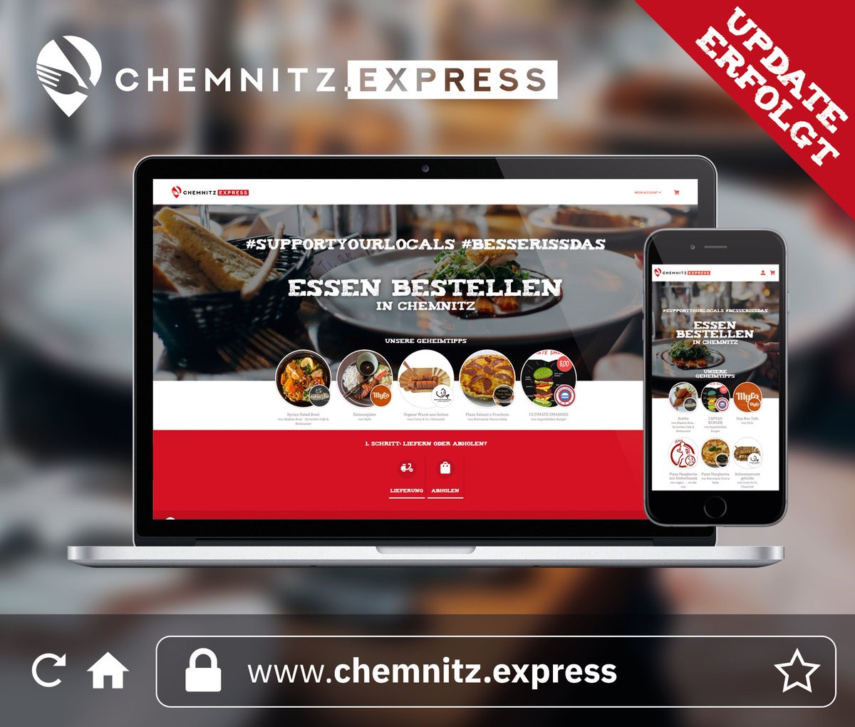 Hallo #Chemnitz 😀✌️ - Ab sofort halten wir euch auf Twitter über unser Projekt auf dem Laufenden, außerdem gibt es natürlich Restaurant-Tipps für alle #foodies. #supportyourlocals #essenbestellen #startup #lokaleinkaufen #besserissdas #chemnitz2025 #gastronomie #restaurants