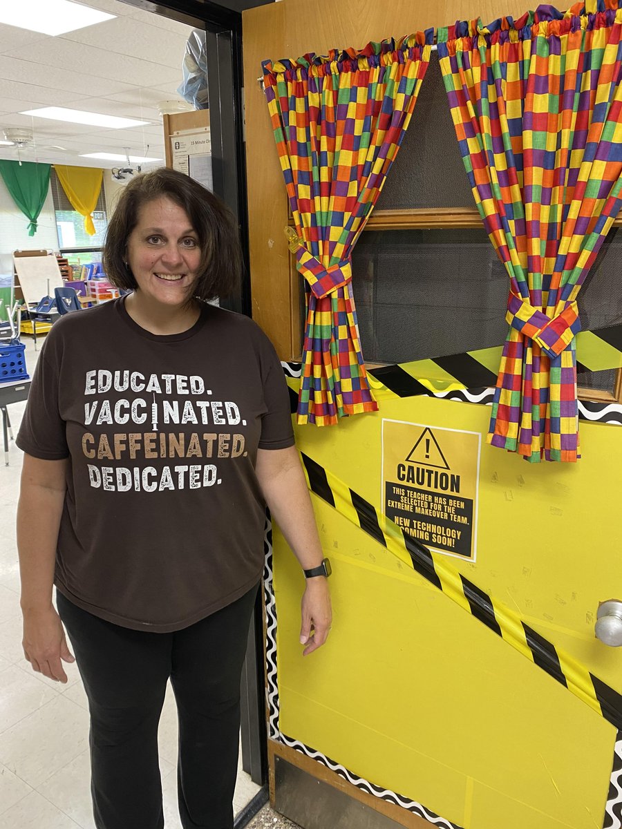 cfcstech's tweet photo. It's the last day of school for students here at CFCS! Mrs. School is smiling because she's been selected to be a part of the Extreme Makeover team!! https://t.co/0oHwb75WI2