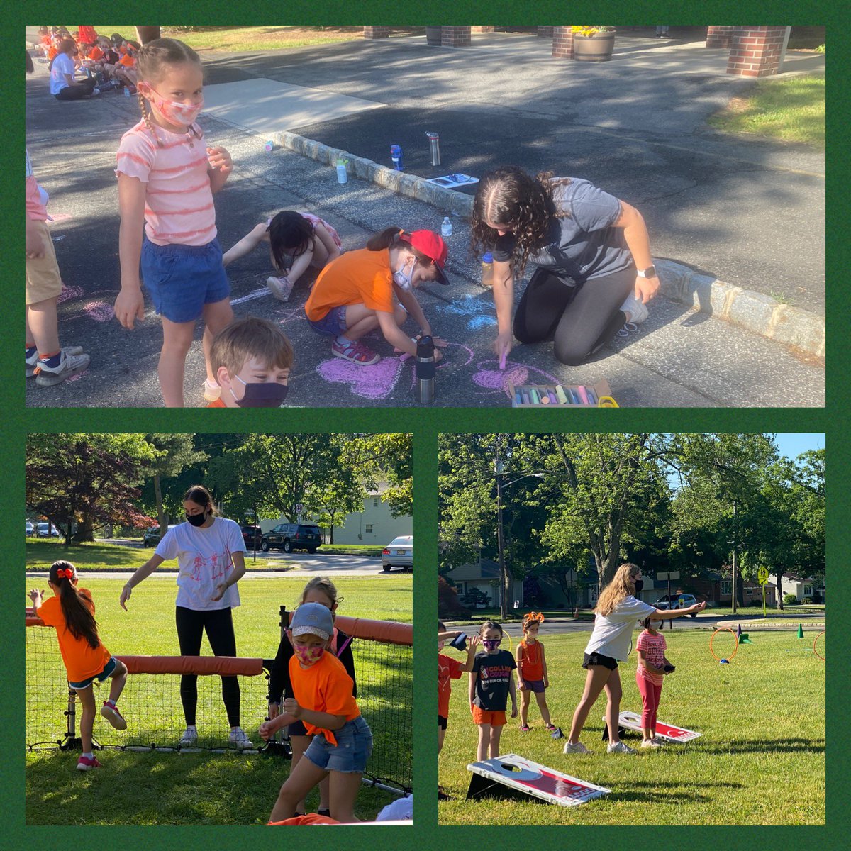 CollinsElemSch's tweet photo. Field day at Collins school.  First grade enjoying some activities with the LHS Senior  Service Seniors! @maltz_fcs @collinsprincip1 @RosenzweigLHS https://t.co/RpavARY4AC