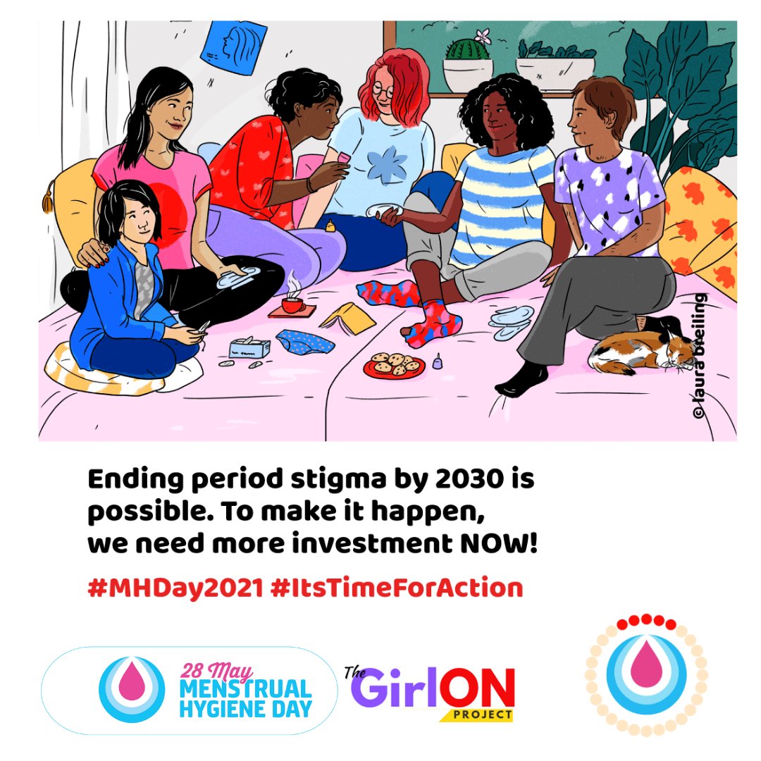 girlonproject's tweet photo. Friday 28th May is World Menstrual Hygiene Day! A call to break the silence, end stigma and show support for the Menstual Health of women and girls around the world.

#MHDay2021 #ItsTimeForAction #PeriodsinPandemics #theGirlOnProject https://t.co/9hStKKJUTo