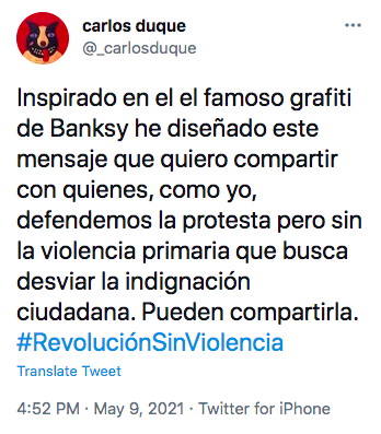 AdridelPilarR's tweet photo. @_carlosduque @CarlosFGalan Tú también tienes una responsabilidad en lo que está pasando por haber lanzado tu campaña del #ParoNacional diciendo que había que superar "la violencia primaria." Te pregunté varias veces y nunca contestas. #MeComprometoA es solo para Galán o cómo? https://t.co/ZuO7O6HbyA