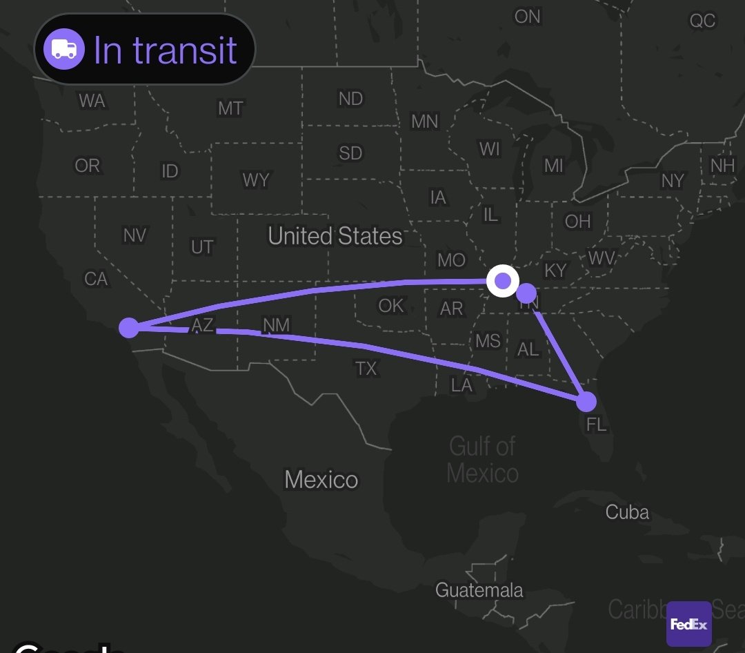 jefrank71's tweet photo. @FedEx at its finest as my package goes around and around "so they can get it to me fast" - FedEx https://t.co/3UNlJZVUIT