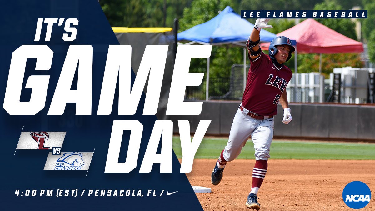 For the first time in program history <a href="/LeeUBaseball/">Lee Flames Baseball</a> has a Region Championship Gameday! The Flames open the tournament against <a href="/UAHChargers/">UAH Chargers</a> at 4 p.m. #FiredUp