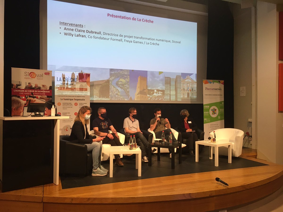 Présentation de la Crèche avec <a href="/AnneDubreuil/">quirothebest</a> et @willy_lafran 
➡️ collectif d’entreprises et d’associations ayant les mêmes valeurs #NumeriqueResponsable
en un même lieu #Inclusion #sobriete #ethique 
Services #formation proposés aux communes <a href="/sicoval31/">Sicoval</a> 
Laboratoire idées #fablab