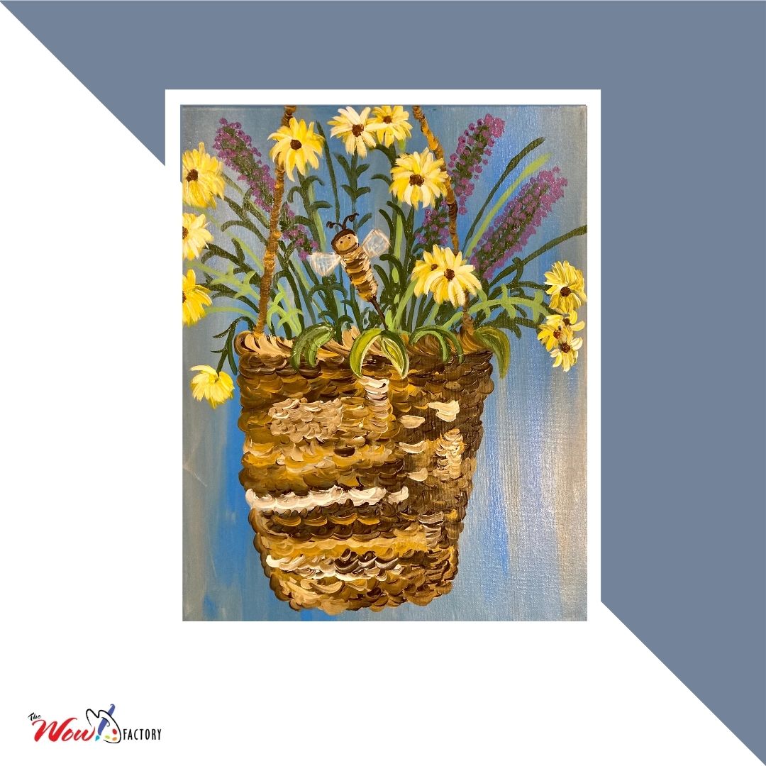 Create this lovely Flower Basket painting in this week's Paint n' Sip tomorrow (May 28) at 6 p.m. BYOB! 💐

No experience necessary! Register ASAP: wowfactoryonline.com/events/paint-n…