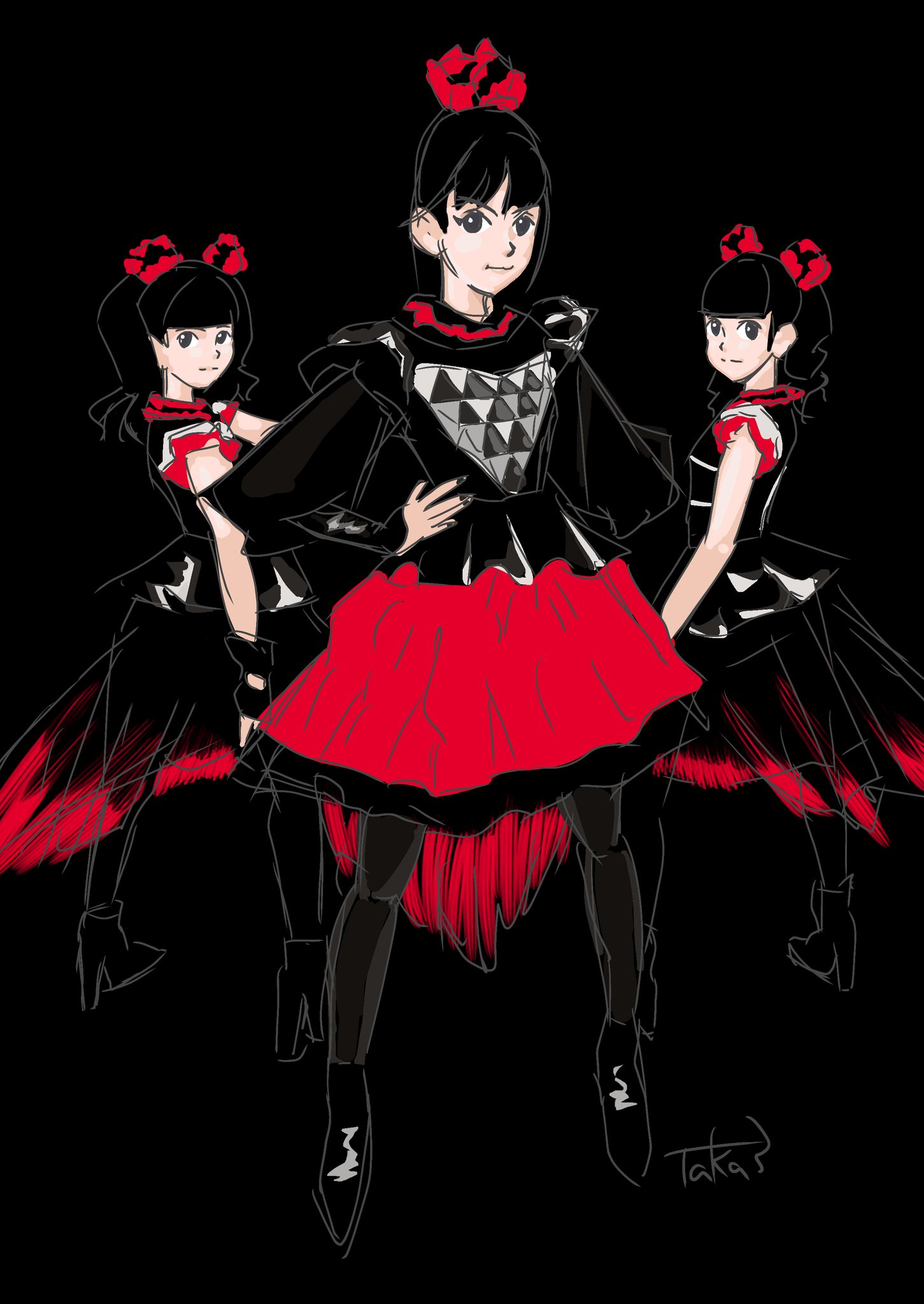 タカさん 絵描きさん サササッと描くベビーメタル Babymetal Babymetal Fanart イラスト T Co 2mhdc26h21 Twitter