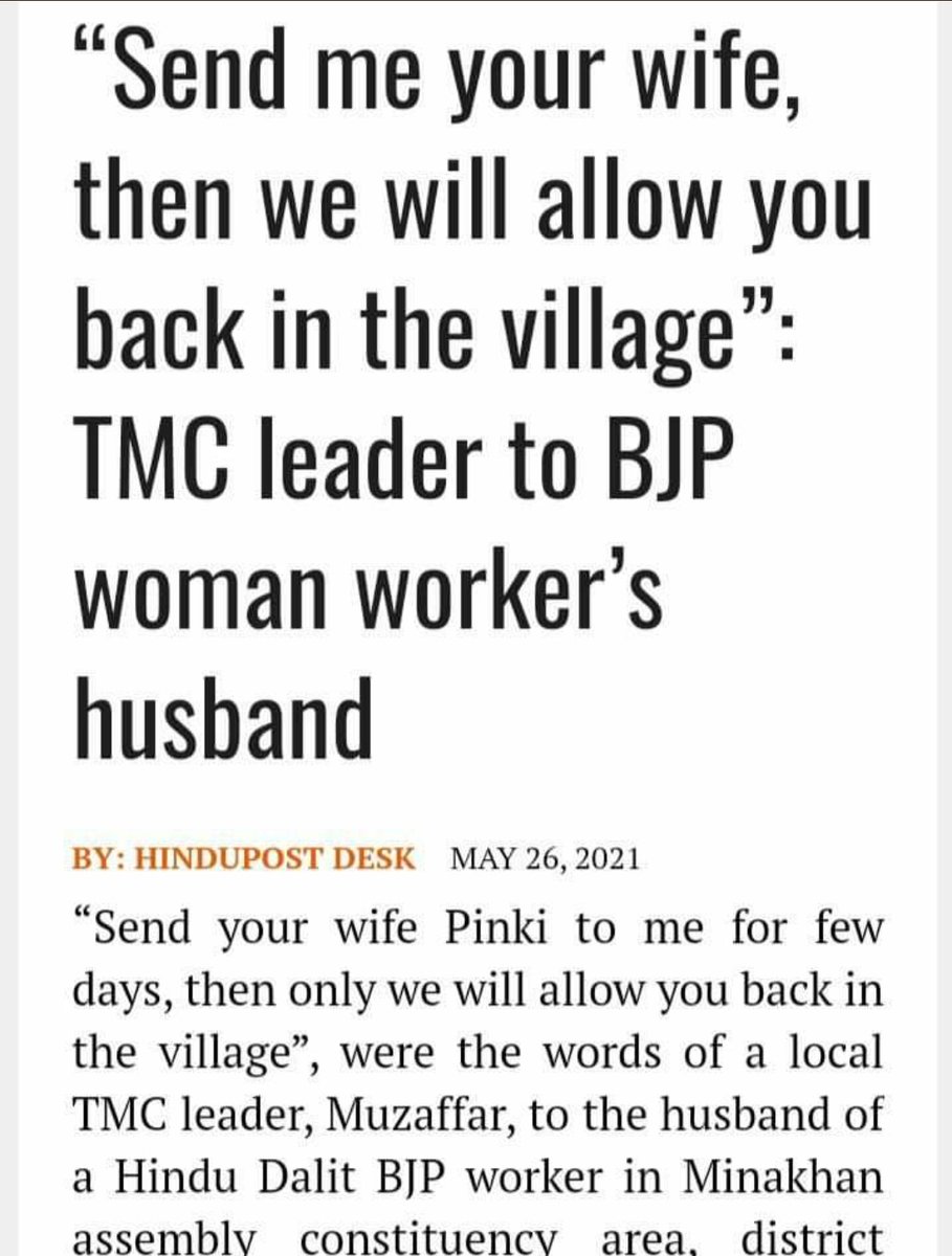 iamitperiwal's tweet photo. If this is how a dalit Hindu woman leader is treated by a minority leader then how would the innocent citizens be treated?

#BlackDay #AllLivesMatter #tmcgoons #Dalit #BJP #BengalViolence #BengalGenocide https://t.co/WBfKJuC9SG