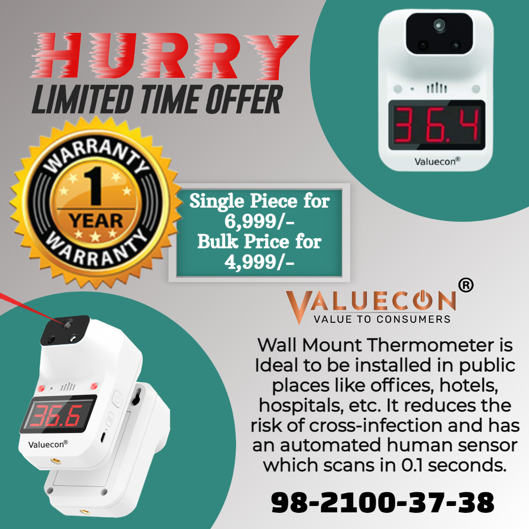 IndiasellsC's tweet photo. Buy VALUECON Valuecon Wall Mount Automatic Temperature Measurement Device.
Best Quality and Price deals.
Single Piece for 6,999/-
Bulk Price for 4,999/-
#wallmount #wallmounted #thermometer #medical #medicalproducts #Offices #schools #buildings #publicplaces #COVID19 #noinfection https://t.co/mi8I9RDBYo