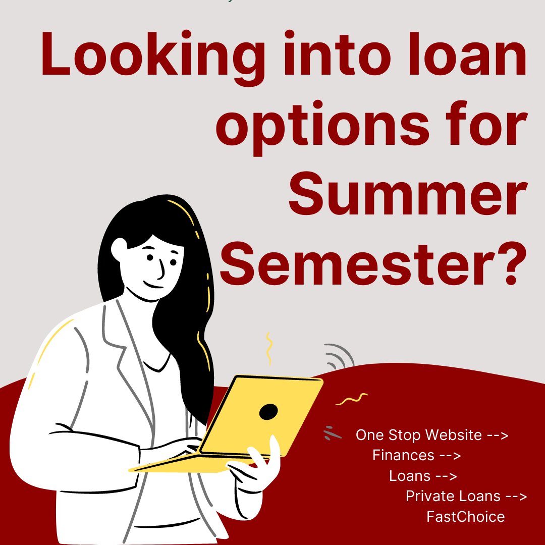 UMDuluthOneStop's tweet photo. Enrolled in #summer classes? Looking into private loan options? Use #FastChoice: FastChoice is a private loan comparison tool (link on the One Stop website) used to compare interest rates, grace periods, etc.
#umd #duluth https://t.co/DeBFdBwEbT