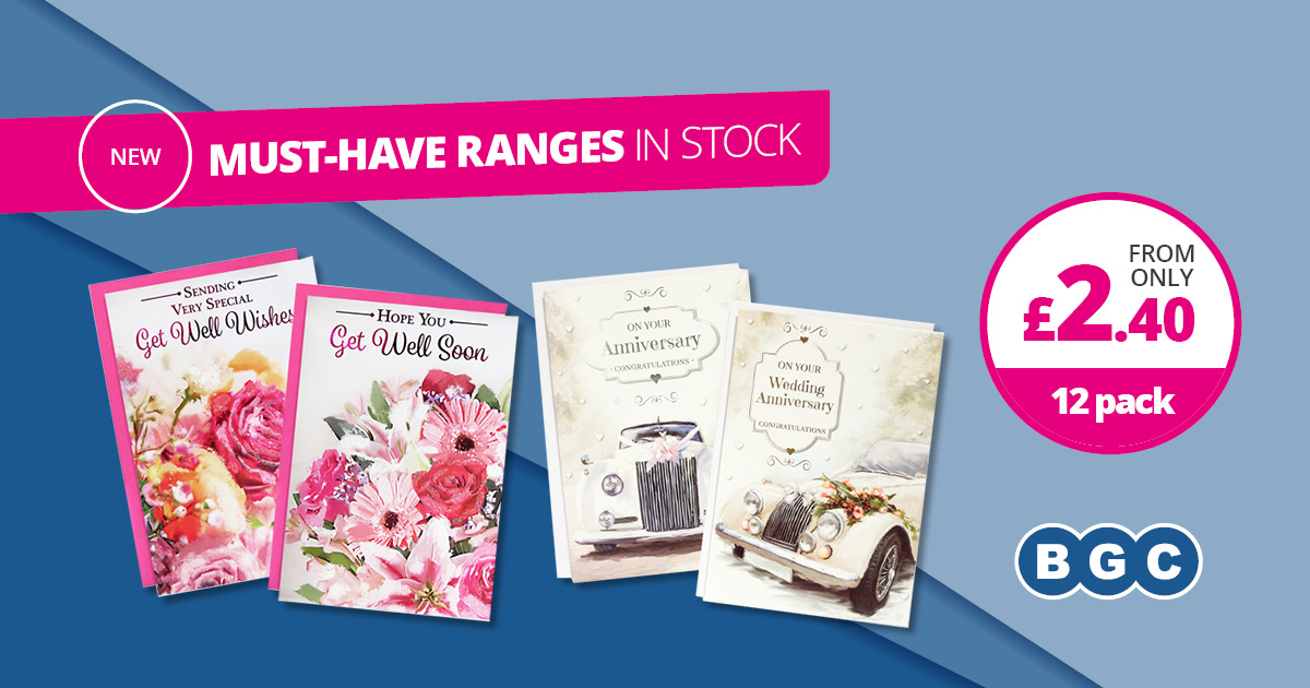 BGC’s must-have ranges of greeting cards are sure to put smiles on your customers faces! With a 12 pack of cards for £2.40, you don’t want to miss out on the amazing deals we have! For more information on what we have available, visit bgcwholesale.com

#wholesale #musthave
