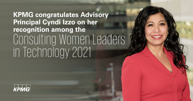 MiriamKak's tweet photo. @KPMG_US Advisory Principal Cyndi Izzo has been recognized among @Consulting_Mag's Women Leaders in Technology 2021. Please click for the full list and to read more. https://t.co/FDV9bYk4d3 https://t.co/ijHj137ZAe