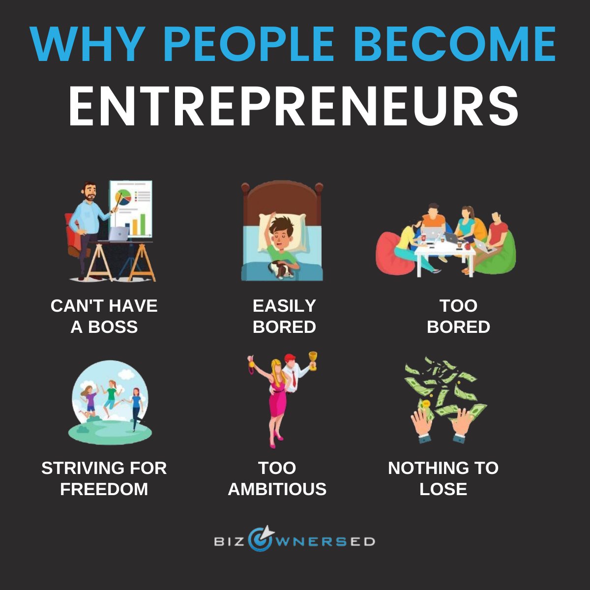 Why People Become Entrepreneurs

Want to learn more? Just search "Biz Owners Ed Podcast" on google!