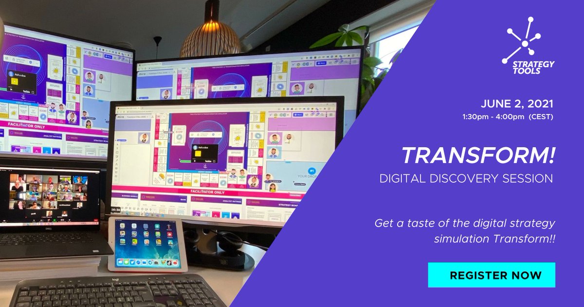 ChrisRangen's tweet image. Join the free,  open Discovery Sessions. Experience the world-class strategy simulations; Scale Up! (May 31), Transform! (June 2nd) &amp;amp; Supercluster! (June 7th). Sign up today. strategytools.io/strategy-simul… #Strategy #Strategytools #Sim