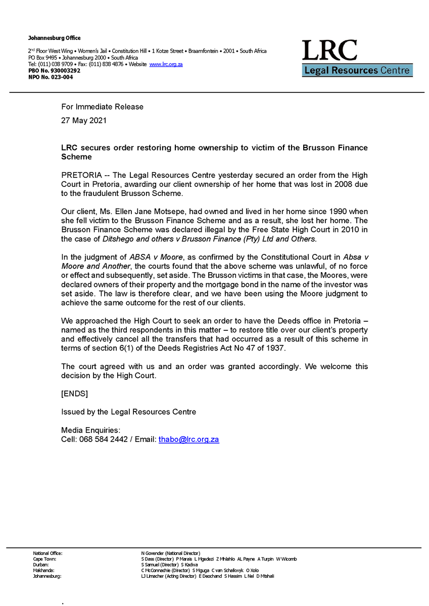 Legal Resources Centre tweet media