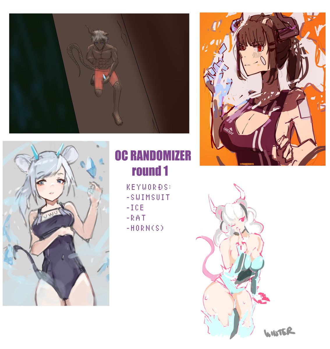 Twitch Highlights: OC Randomizer(Round 1)

Keywords: Swimsuits,Ice,Rat,Horns

chat's compilation on the right 