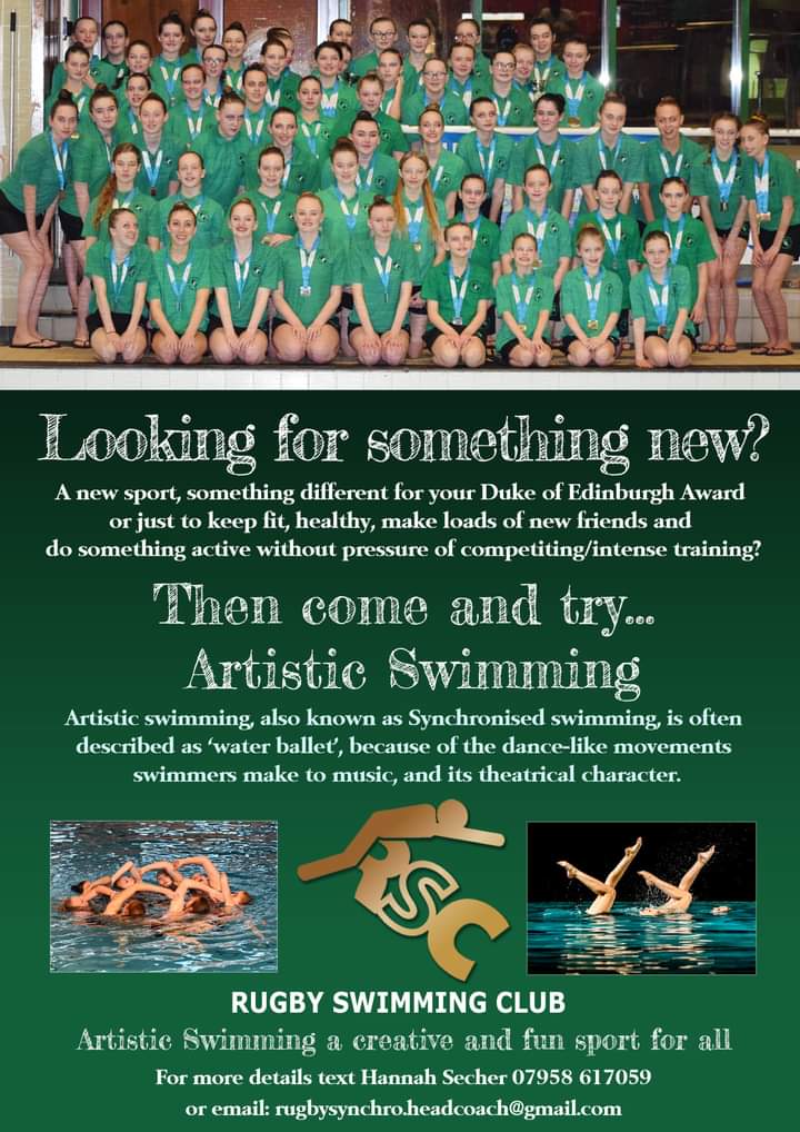Rugby Artistic Swimming (@rugbysynchro) on Twitter photo We currently have space in our Teen Novice Squad open to all YOB 2010 and older. Are you looking to try a new sport? Perhaps need a new skill for your #DofE then why not give #ArtisticSwimming a try! <a href="/AshlawnSchool/">Ashlawn School</a> <a href="/Harris_SSP/">Harris Academy SSP</a> <a href="/RugbyFreeSec/">Rugby Free Secondary</a> <a href="/BiltonSchool/">Bilton School</a> <a href="/AvonValleySch/">The Avon Valley School</a> We currently have space in our Teen Novice Squad open to all YOB 2010 and older. Are you looking to try a new sport? Perhaps need a new skill for your #DofE then why not give #ArtisticSwimming a try! <a href="/AshlawnSchool/">Ashlawn School</a> <a href="/Harris_SSP/">Harris Academy SSP</a> <a href="/RugbyFreeSec/">Rugby Free Secondary</a> <a href="/BiltonSchool/">Bilton School</a> <a href="/AvonValleySch/">The Avon Valley School</a>