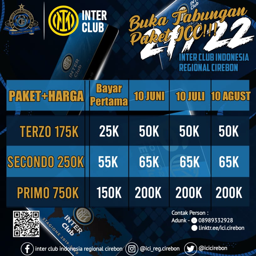 icicirebon's tweet photo. Inter Club Indonesia Open Member 21/22.
Untuk memperingan Keuangan di masa pandemi, @icicirebon Buka Tabungan ICC.
Untuk Daftar bisa klik https://t.co/cjAkzzVz9G atau hub div. Membership
Adunk - 08989332928
Dedem - 089652418404
#IMFans
#IMLoyal
#IMOfficial
#IMInterClubIndonesia https://t.co/pGuto2Pt0a