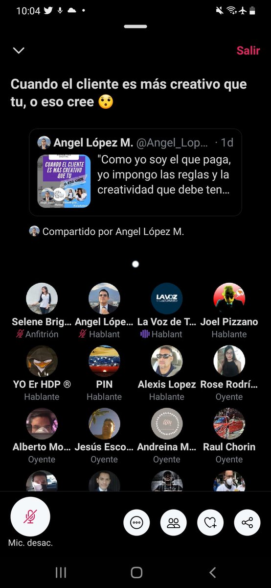 Angel_LopezTv's tweet photo. Todos los miércoles 9pm seguimos conectando y sumando a la comunidad @TwitterSpaces gracias a l@s nuevos amig@s que participaron en nuestra sala de anoche @kaikonet @CaripaKatherine @SeleneBrigitte_ nos escuchamos la próxima semana y nuevos spaces 🤓 https://t.co/KoSCPRRU9U