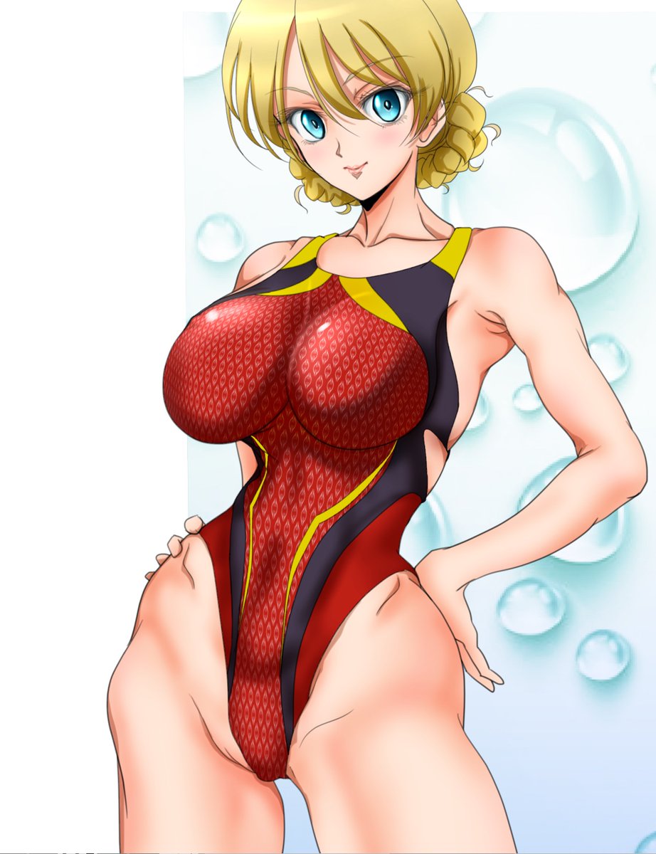 競泳水着・ダージリン 
(昨日のつづき。ちょっと塗りました)
 #gulpan 